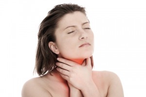 Woman with Sore Throat